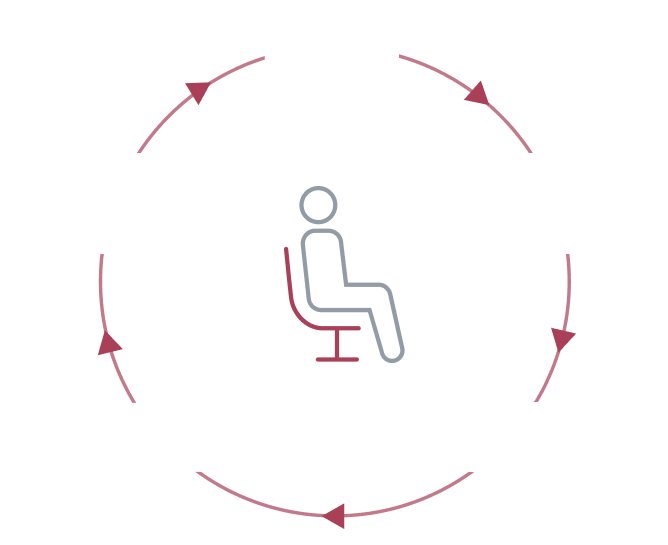 Person sitting in a chair icon