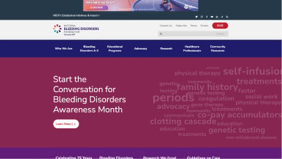 National Bleeding Disorders Foundation (NBDF) website page